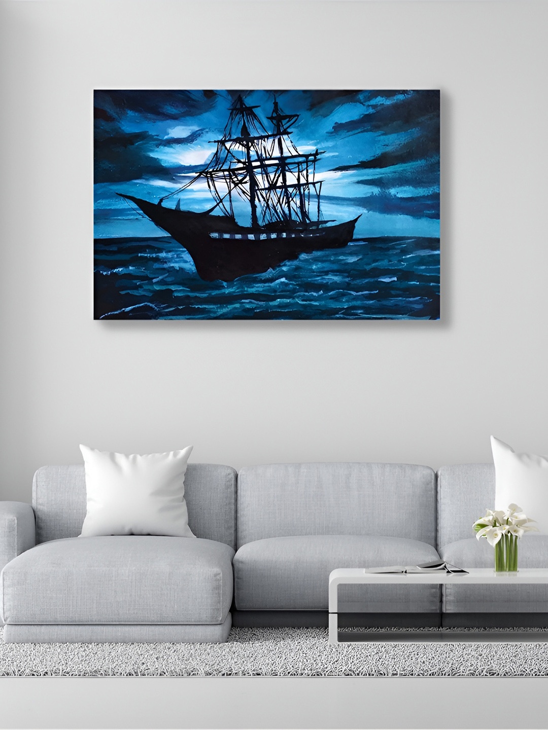 

CVANU Blue& White Canvas Wall Art Paintings