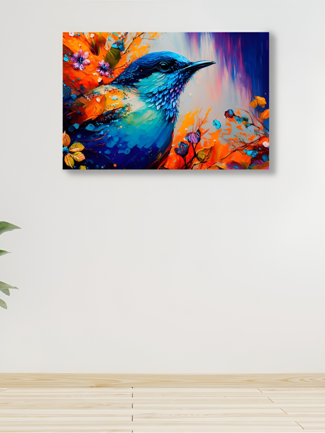 

CVANU Blue& Yellow Birds& Animals Canvas Wall Paintings