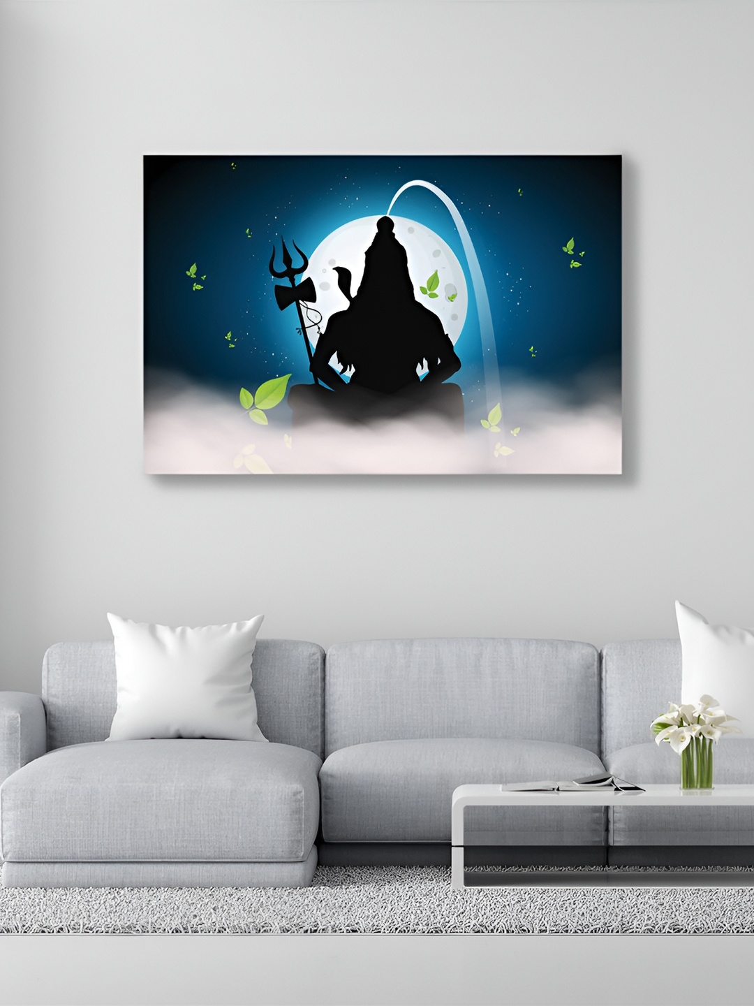 

CVANU Blue & Black Religious Canvas Paintings Wall Art