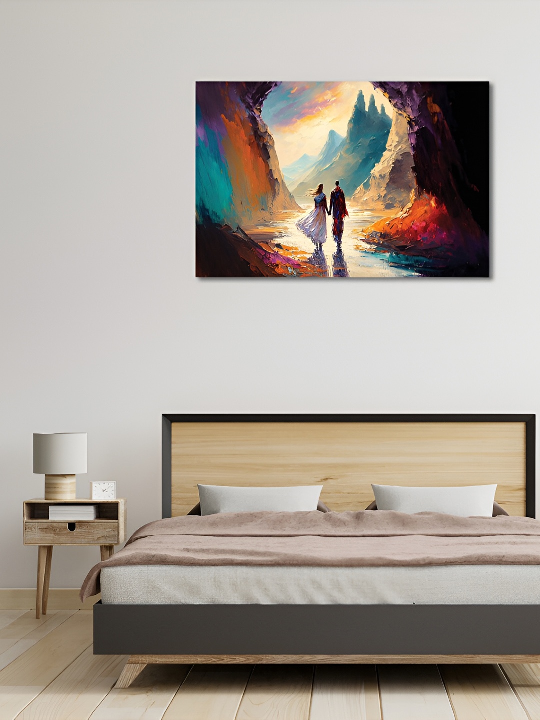 

CVANU Orange & Blue Canvas Painting wall Art