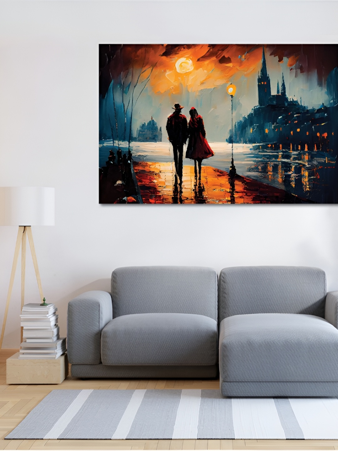 

CVANU Orange & Blue Canvas Painting Wall Art
