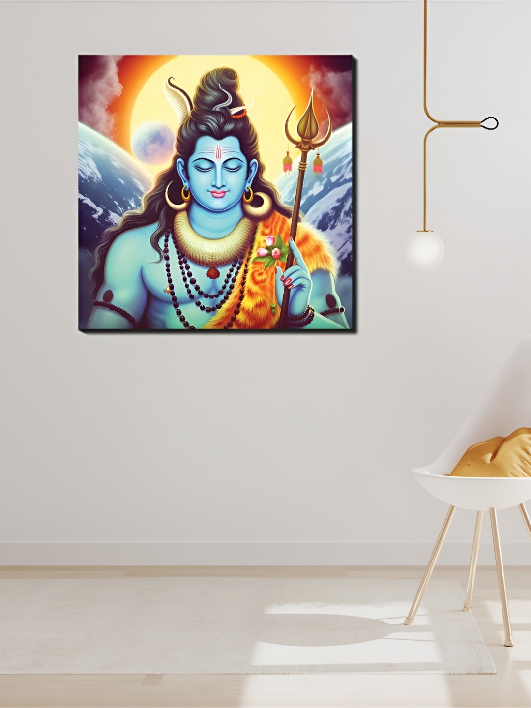 

CVANU Orange & Blue Canvas Painting Wall Art