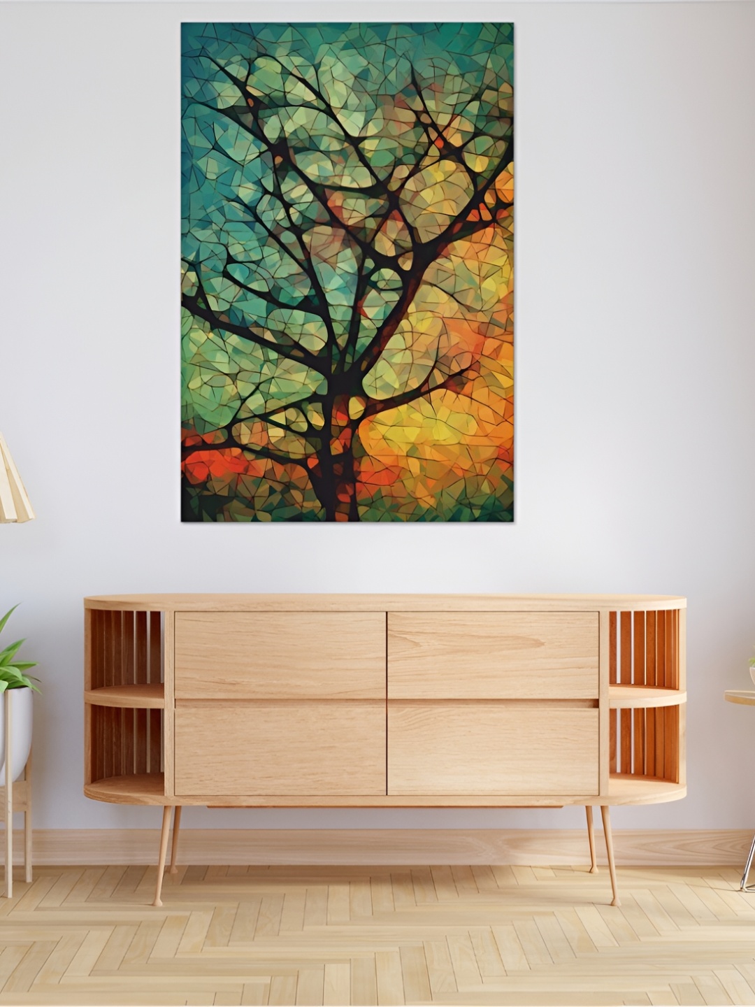 

CVANU Green & Orange Canvas Painting Wall Art