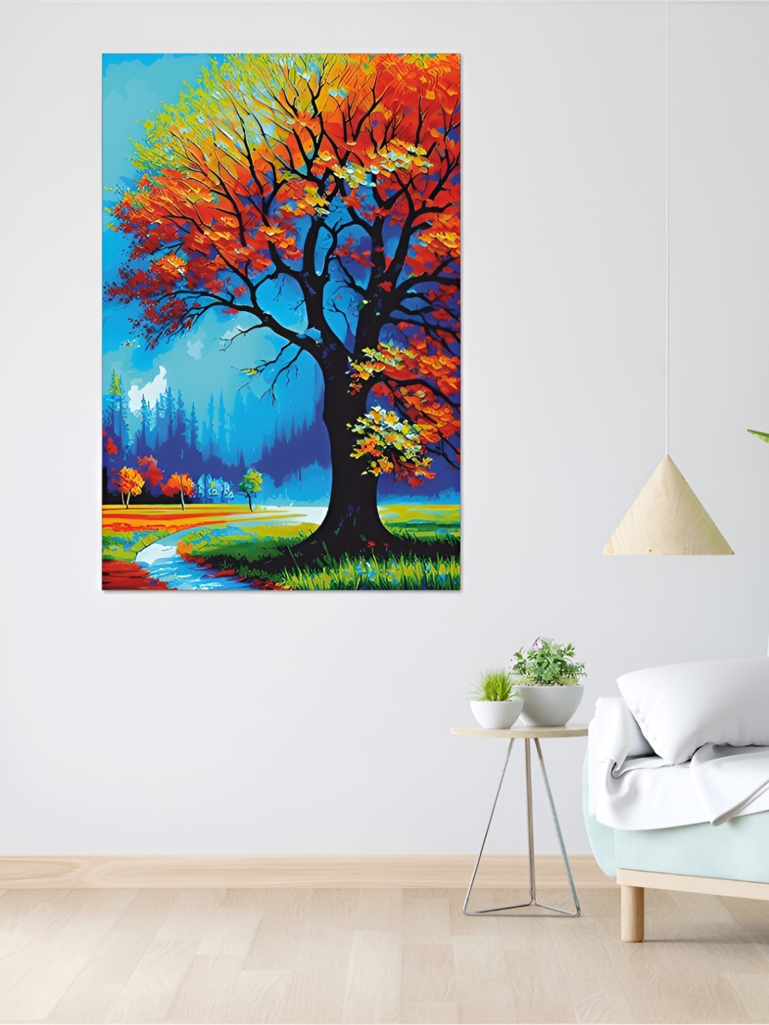 

CVANU Blue & Orange Canvas Painting Wall Art