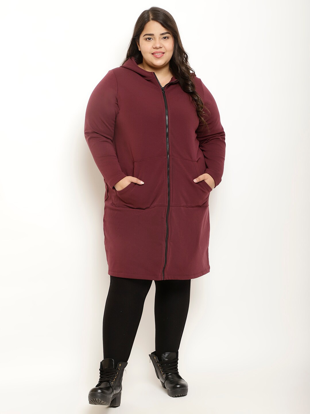 

Amydus Maroon A-Line Midi Dress