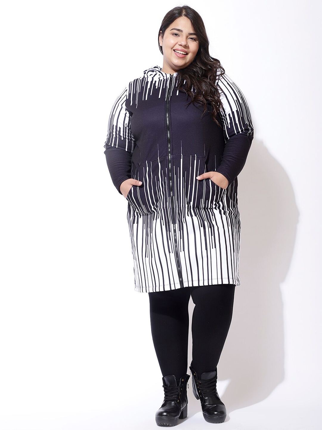 

Amydus Black Print A-Line Midi Dress