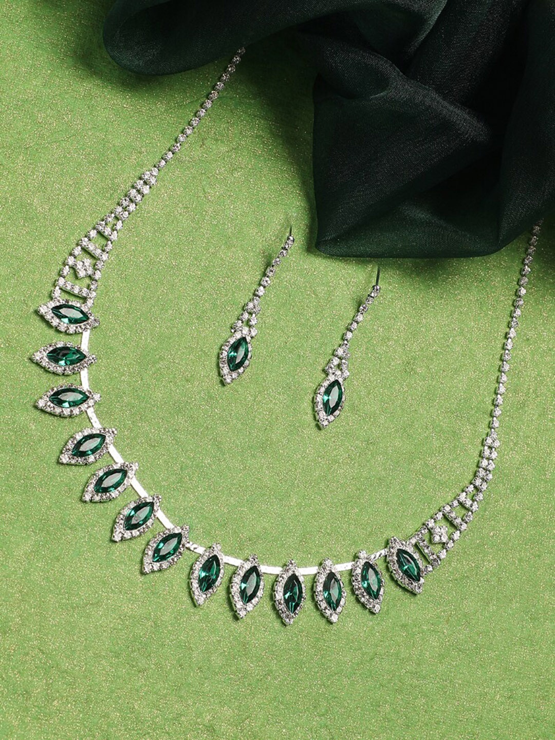 

Anouk Silver-Plated Stone-Studded Jewellery Set