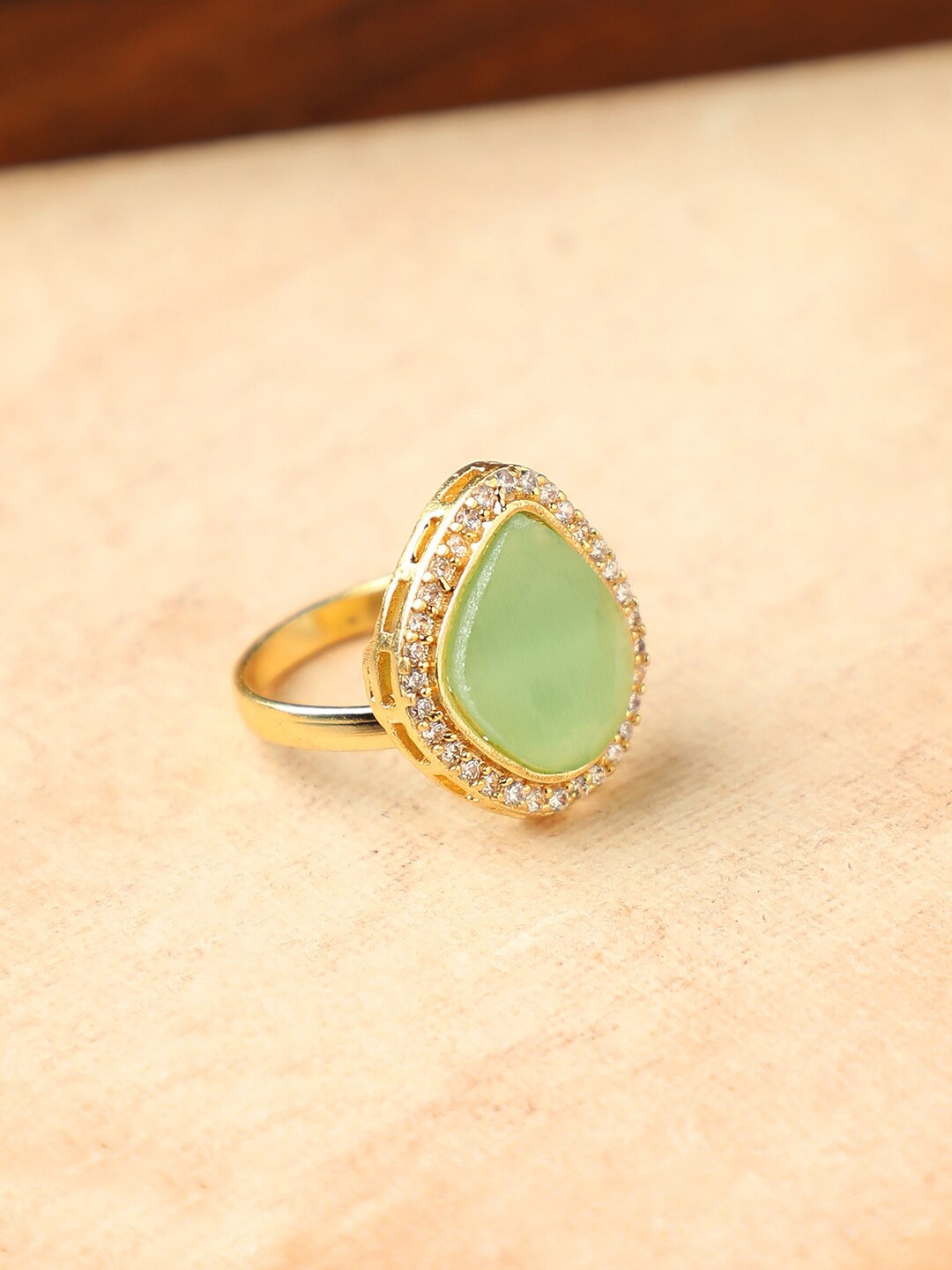 

Anouk Gold-Plated Stone-Studded Finger Ring