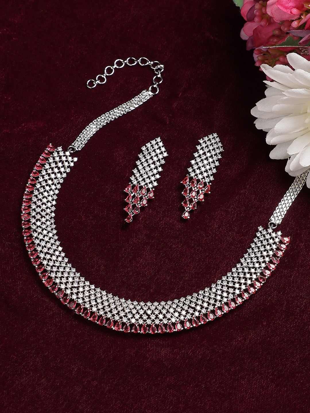 

Anouk Silver-Plated Stone-Studded Jewellery Set