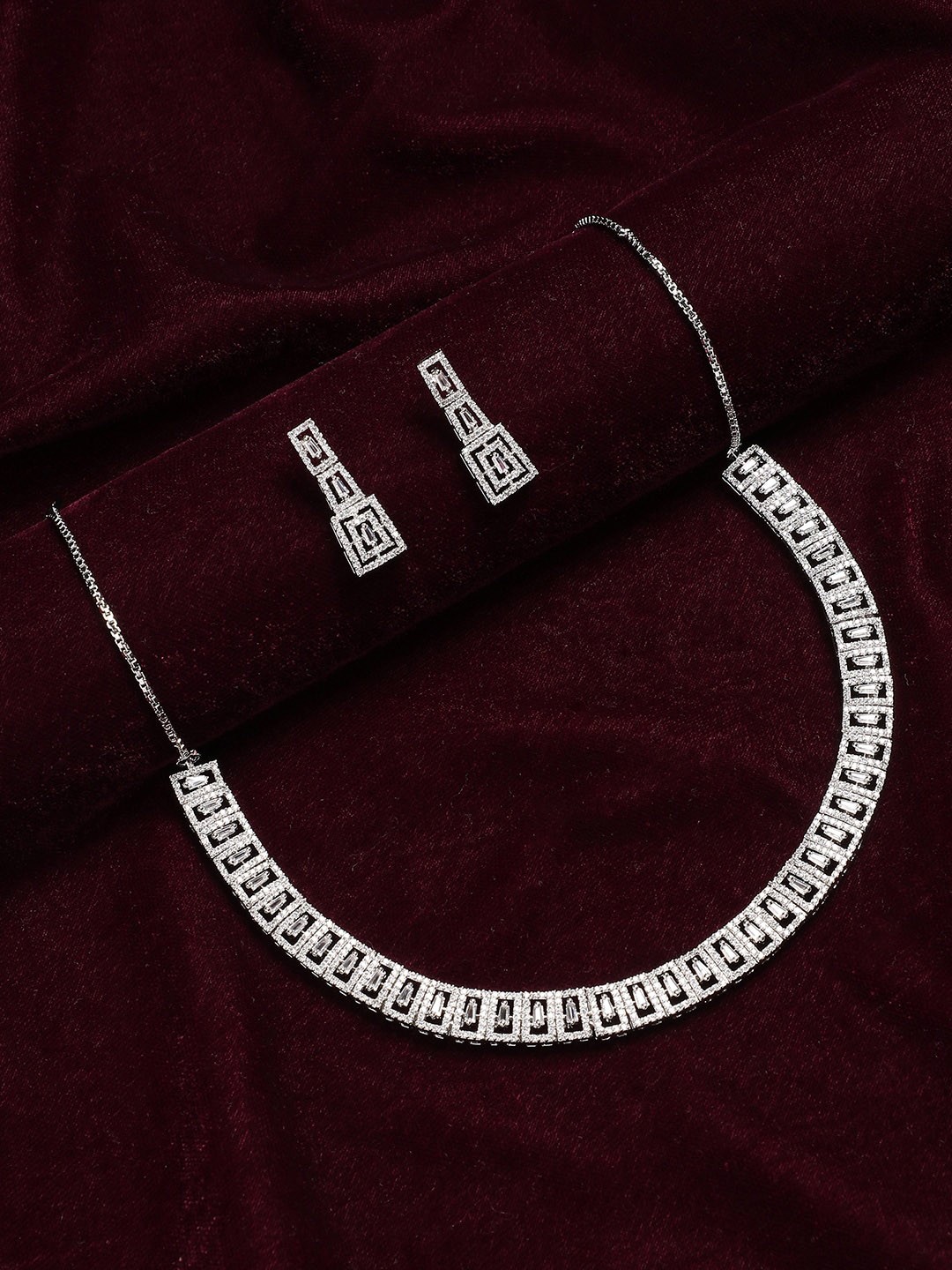

Anouk Silver-Plated Stone-Studded Jewellery Set