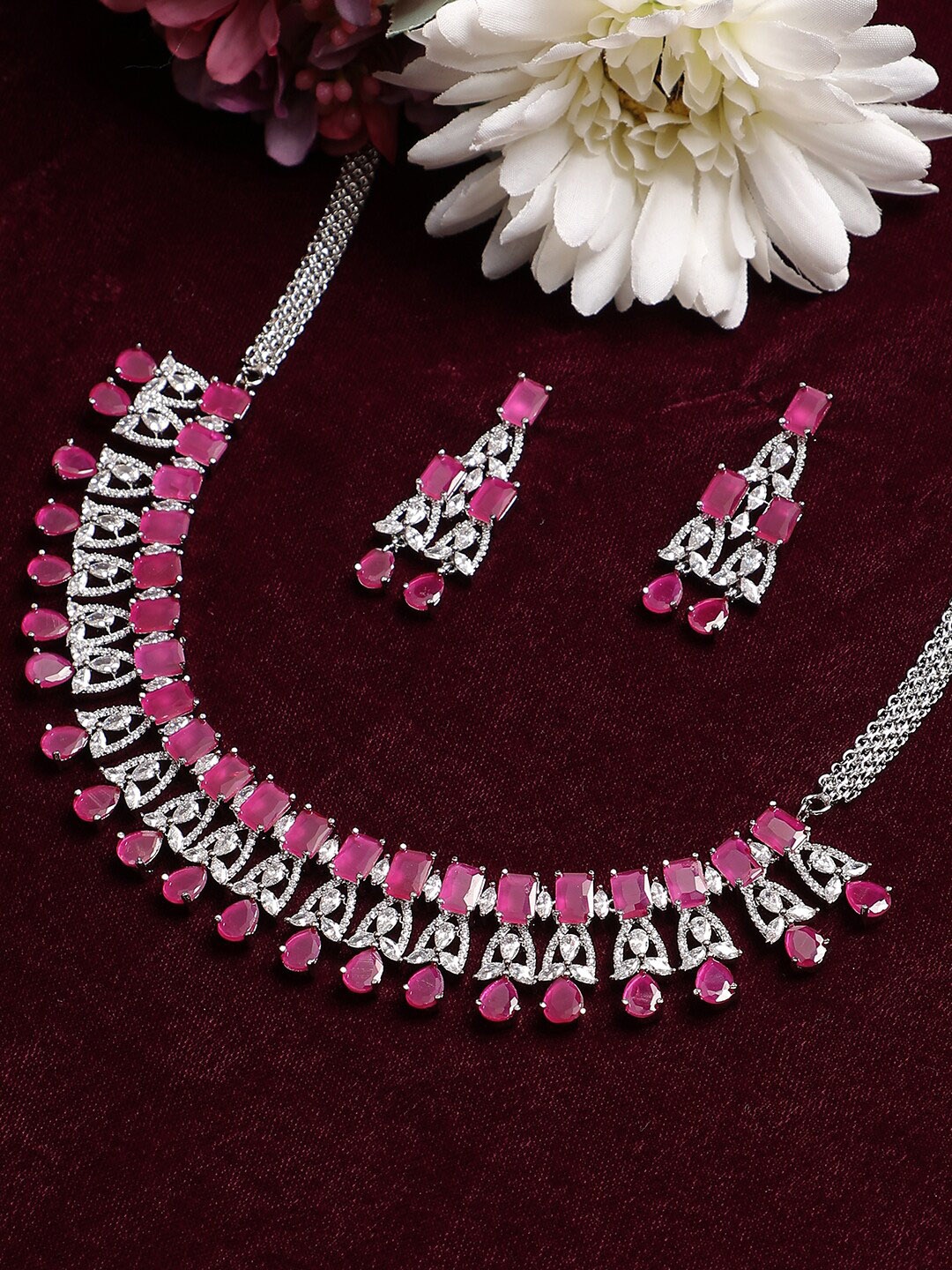 

Anouk Silver-Plated Stone-Studded Jewellery Set