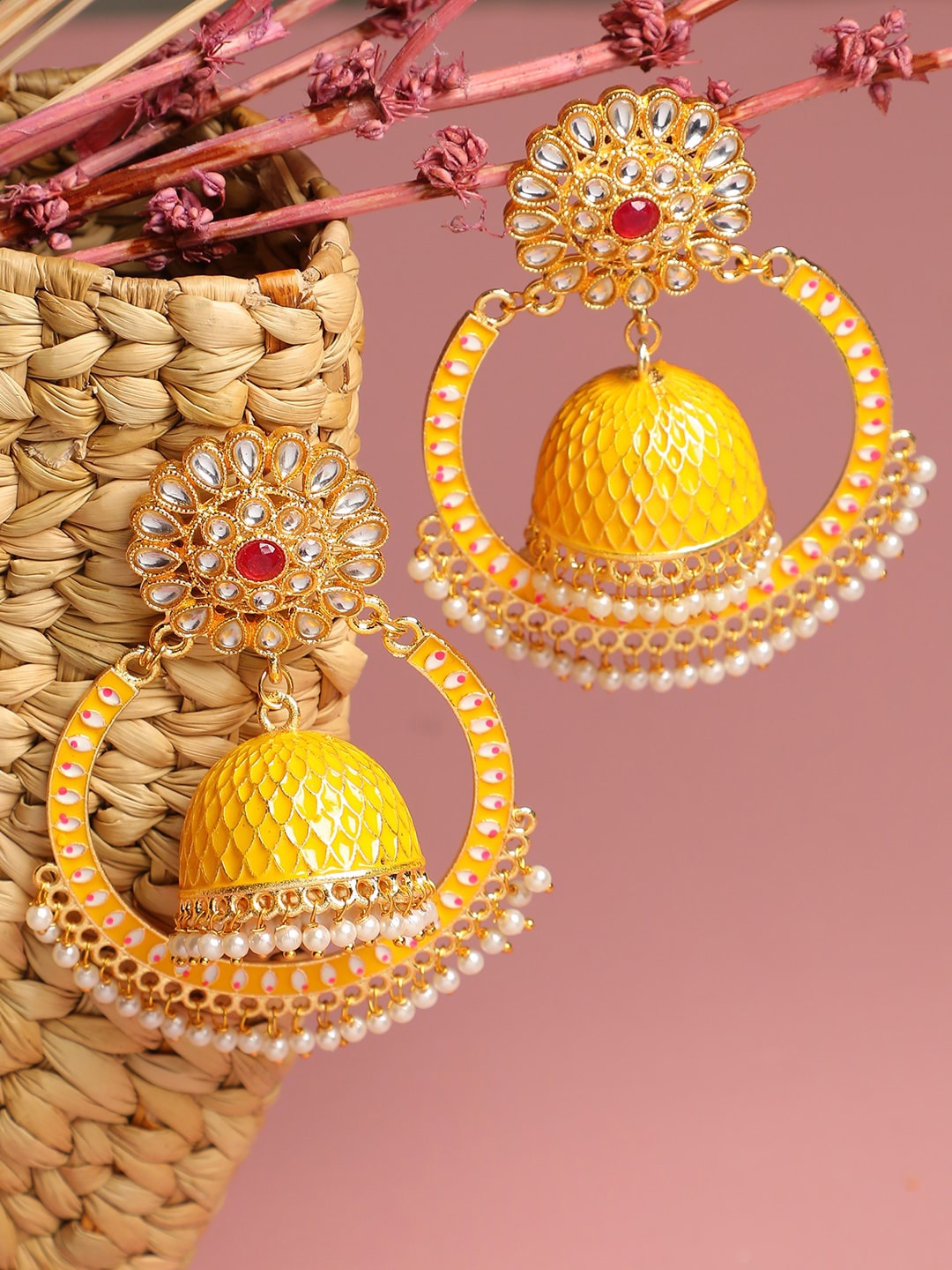 

Anouk Gold-Toned Gold-Plated Dome Shaped Jhumkas