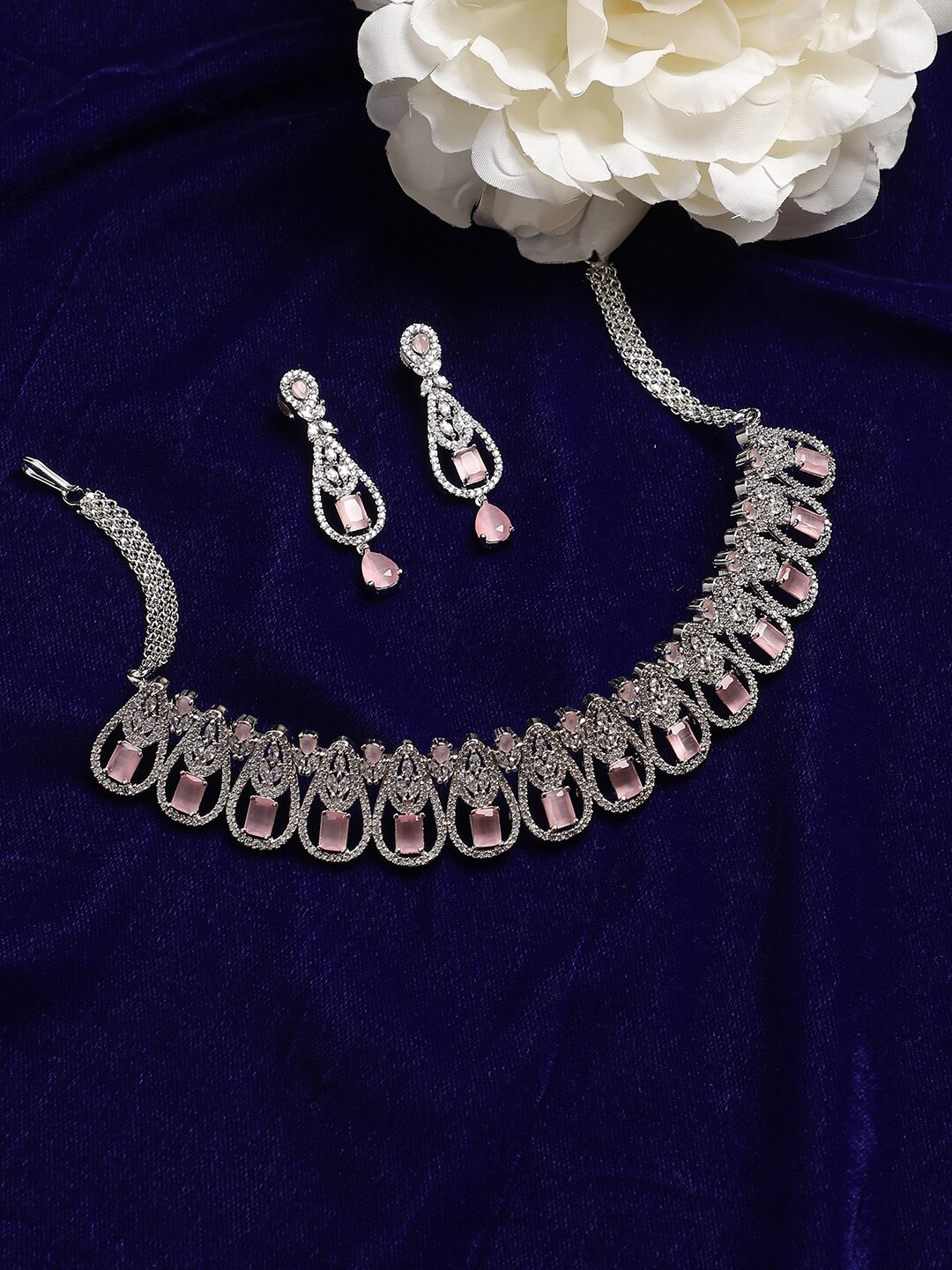 

Anouk Silver-Plated Stone-Studded Jewellery Set