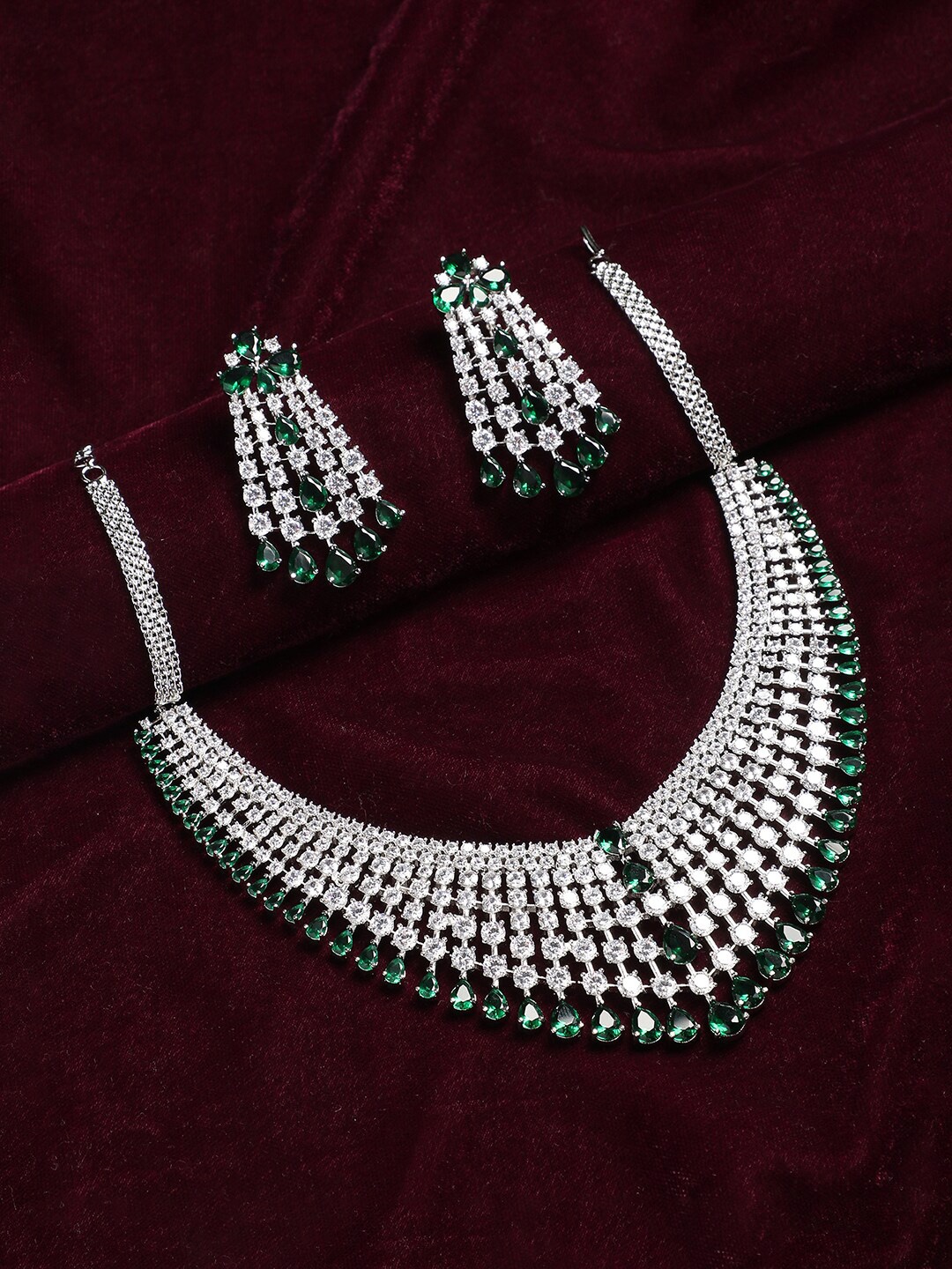 

Anouk Silver-Plated Stone-Studded Jewellery Set