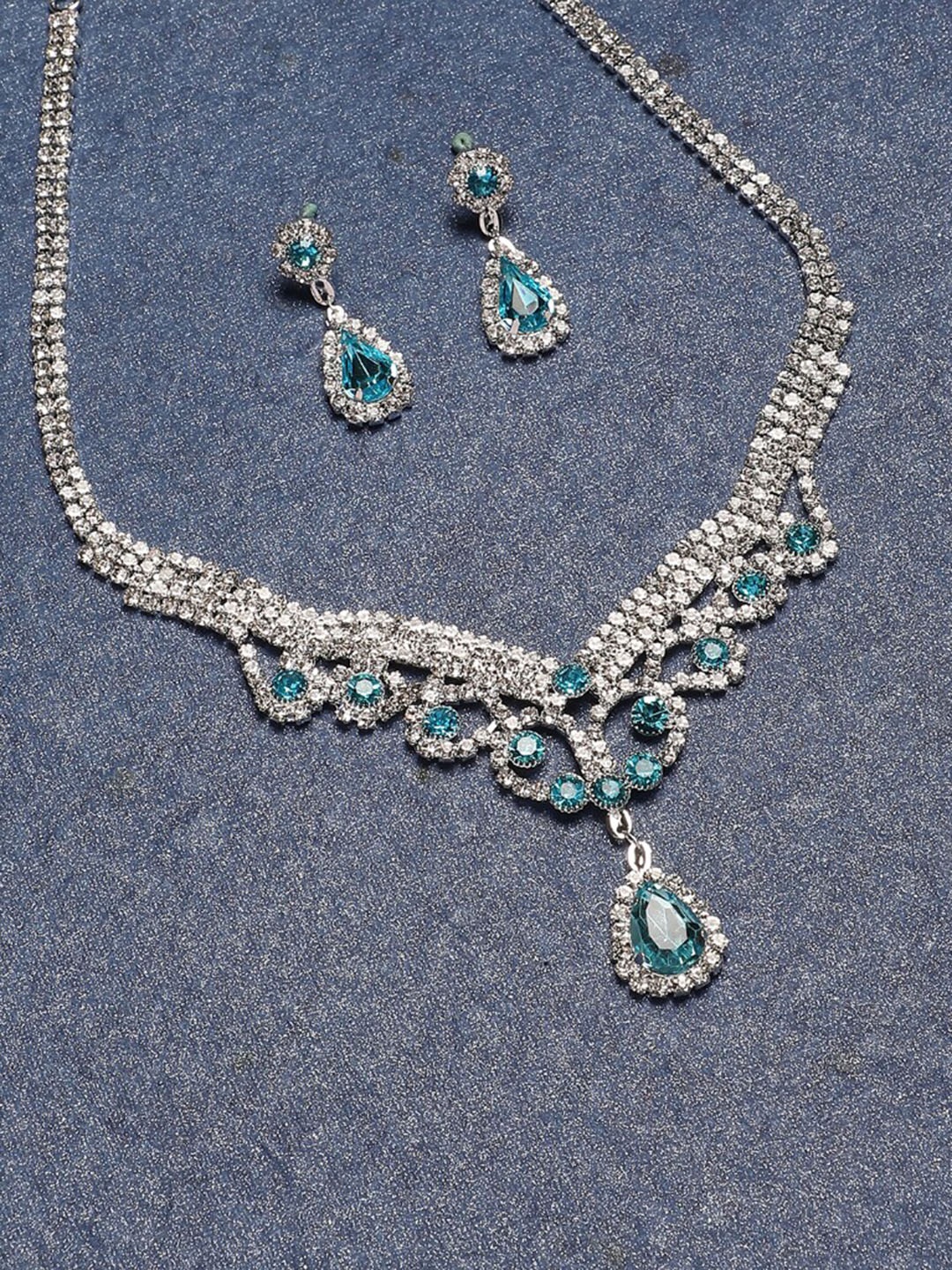 

Anouk Silver-Plated Stone-Studded Jewellery Set