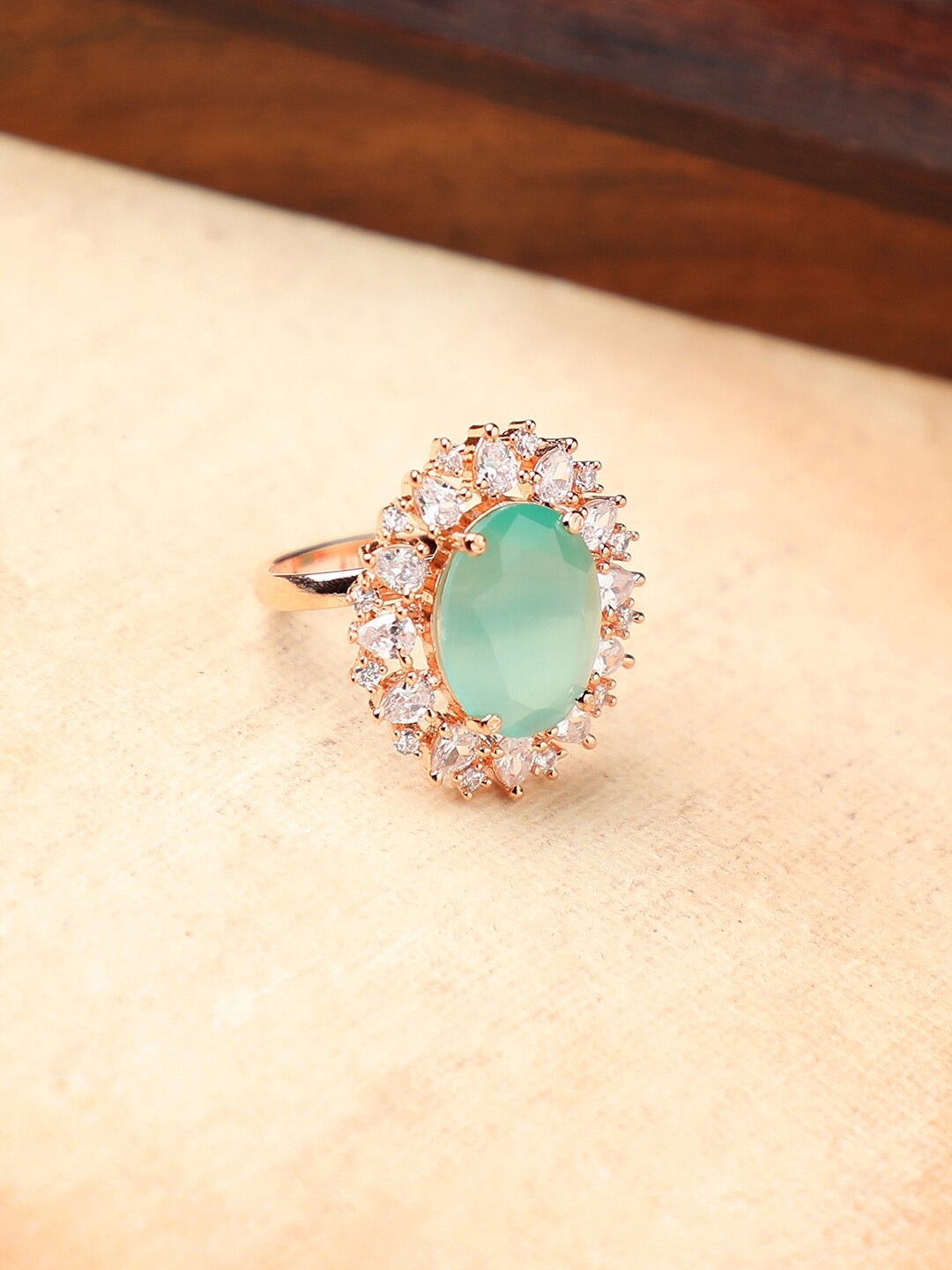 

Anouk Gold-Plated Stone-Studded Finger Ring