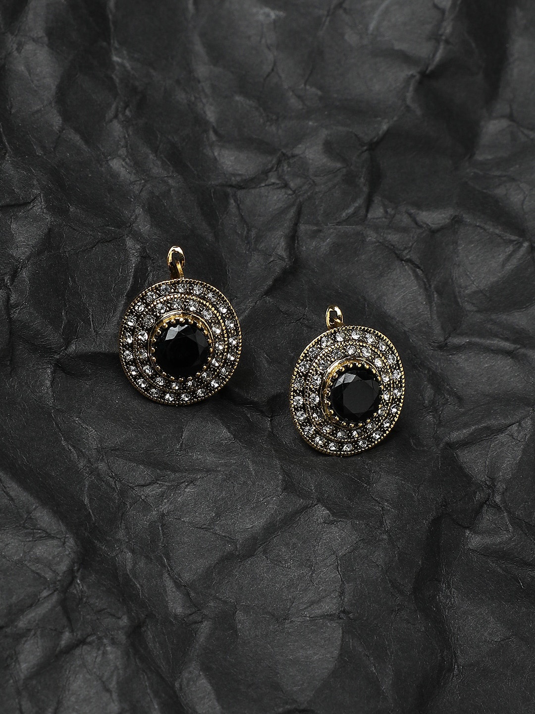 

Anouk Gold-Plated Studs Earrings, Black