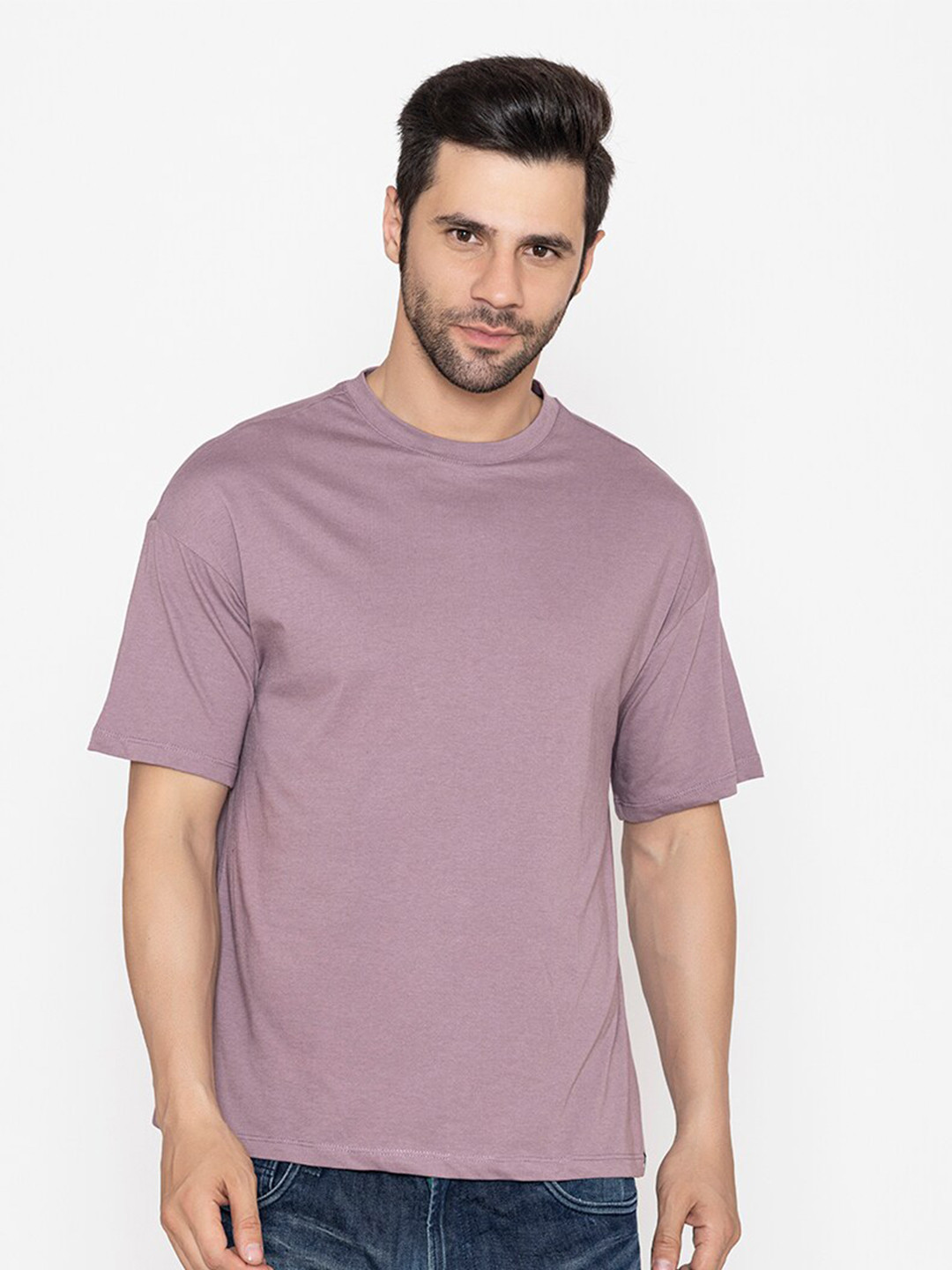 

TITTLI Drop-Shoulder Sleeves Pure Cotton Oversized T-shirt, Bronze