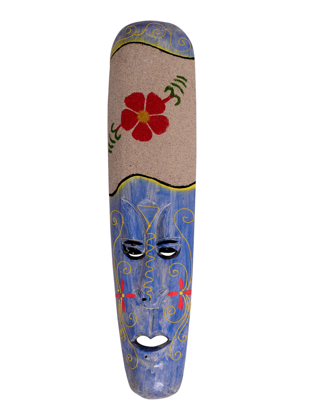 

Classical Youth Blue & Beige Painted Afro Egyptian Wooden Wall Decor Masks