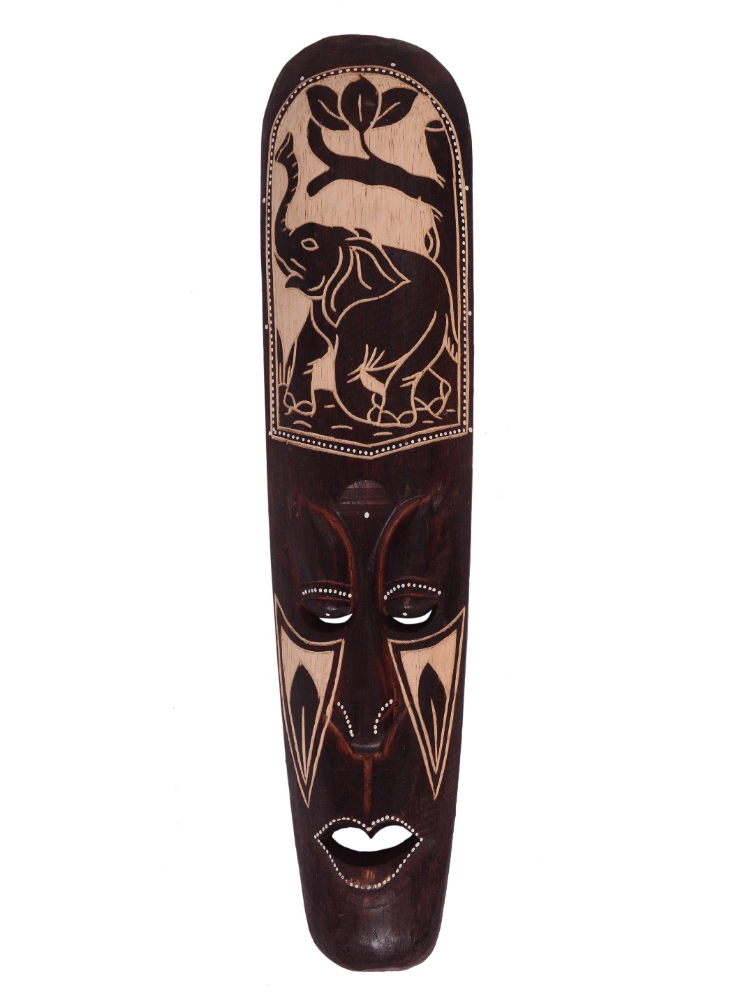 

Classical Youth Brown Patterned Patterned Afro Egyptian Wooden Wall Decor Mask