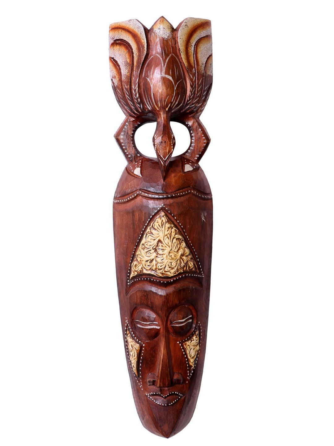 

Classical Youth Brown & Beige Patterned Afro Egyptian Wooden Wall Decor Mask