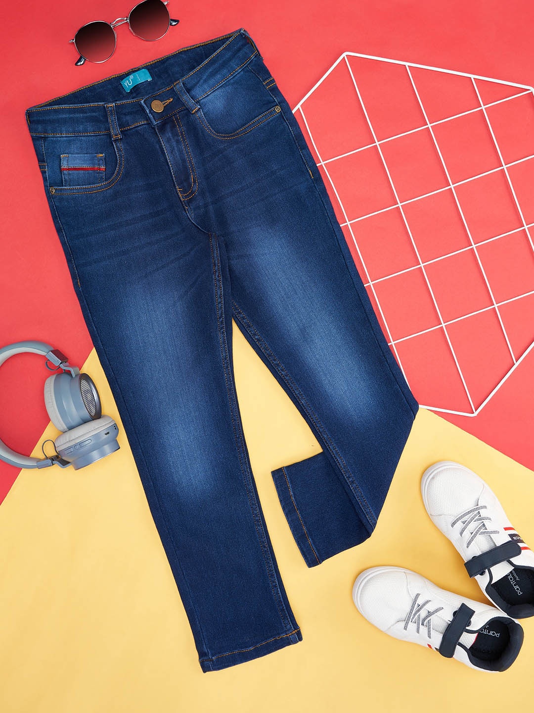 

YU by Pantaloons Boys Clean Look Slim Fit Jeans, Blue