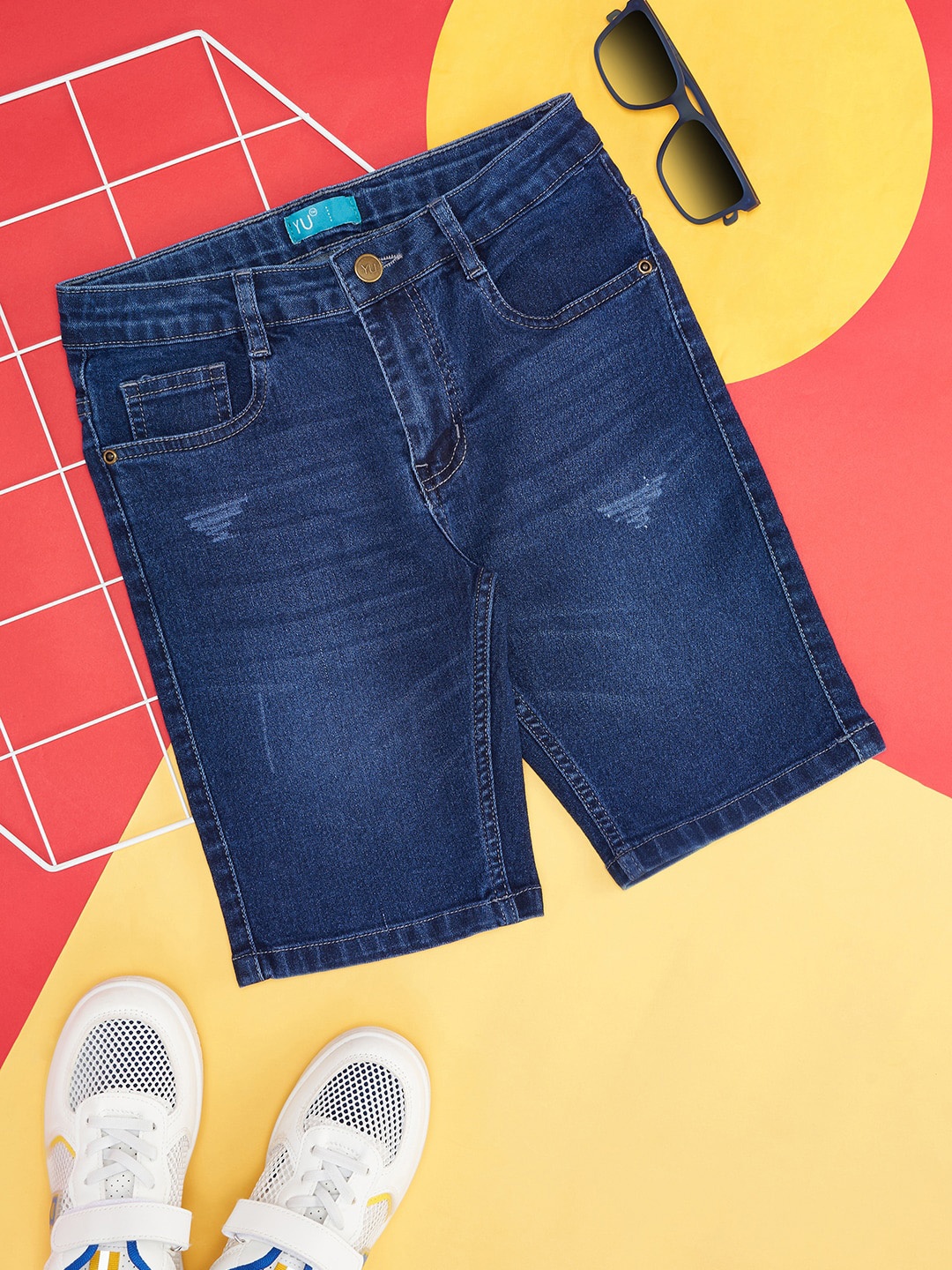 

YU by Pantaloons Boys Blue SMU Denim Shorts