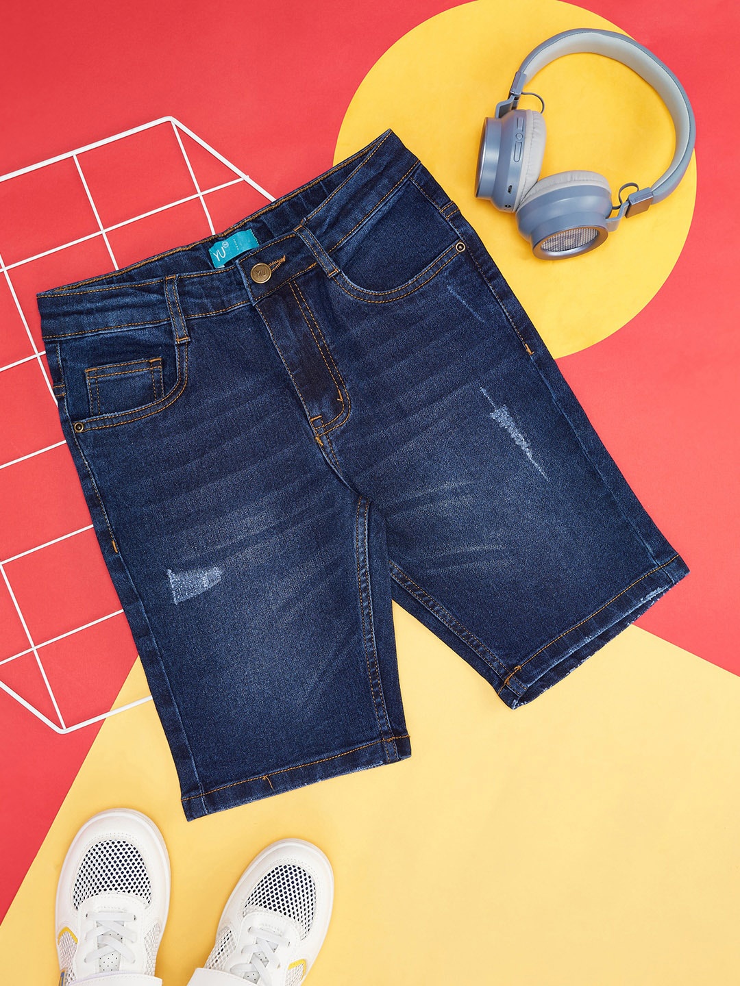 

YU by Pantaloons Boys Blue SMU Denim Shorts