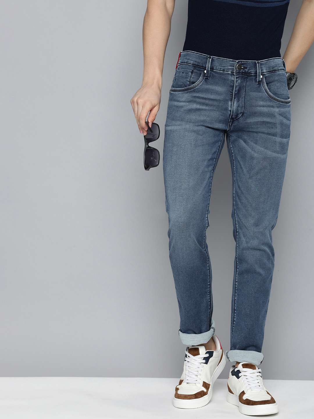 

Levis Men 65504 Skinny Fit Mid-Rise Heavy Fade Stretchable Jeans, Blue