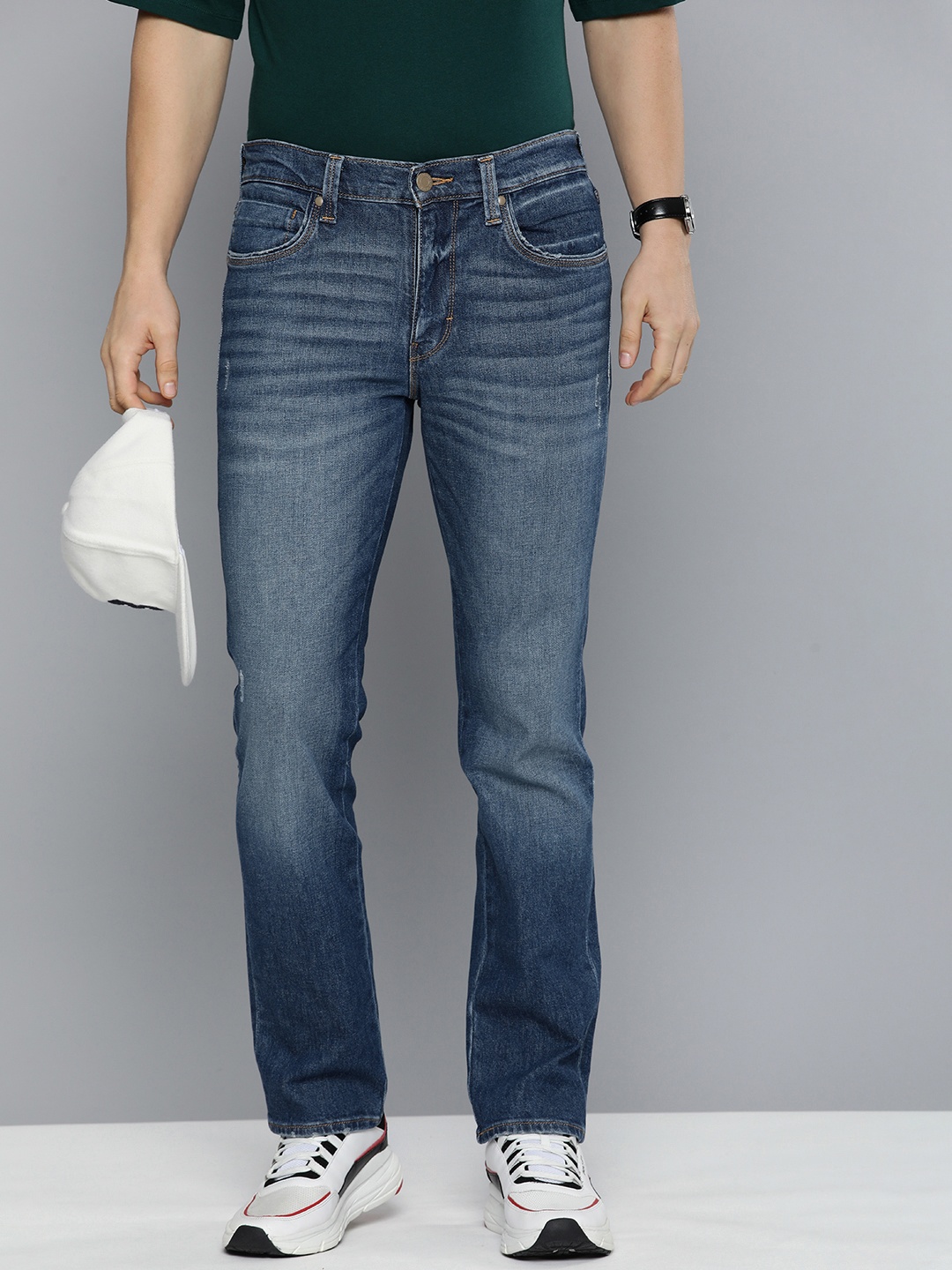 

Levis Men 511 Slim Fit Low Distress Low-Rise Heavy Fade Stretchable Jeans, Blue