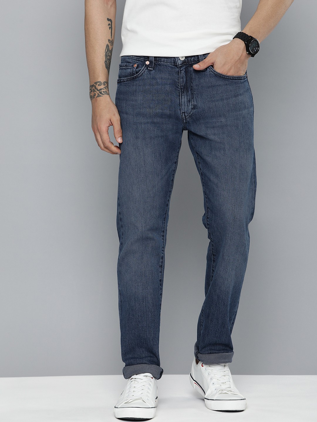 

Levis Men 511 Slim Fit Light Fade Stretchable Jeans, Navy blue