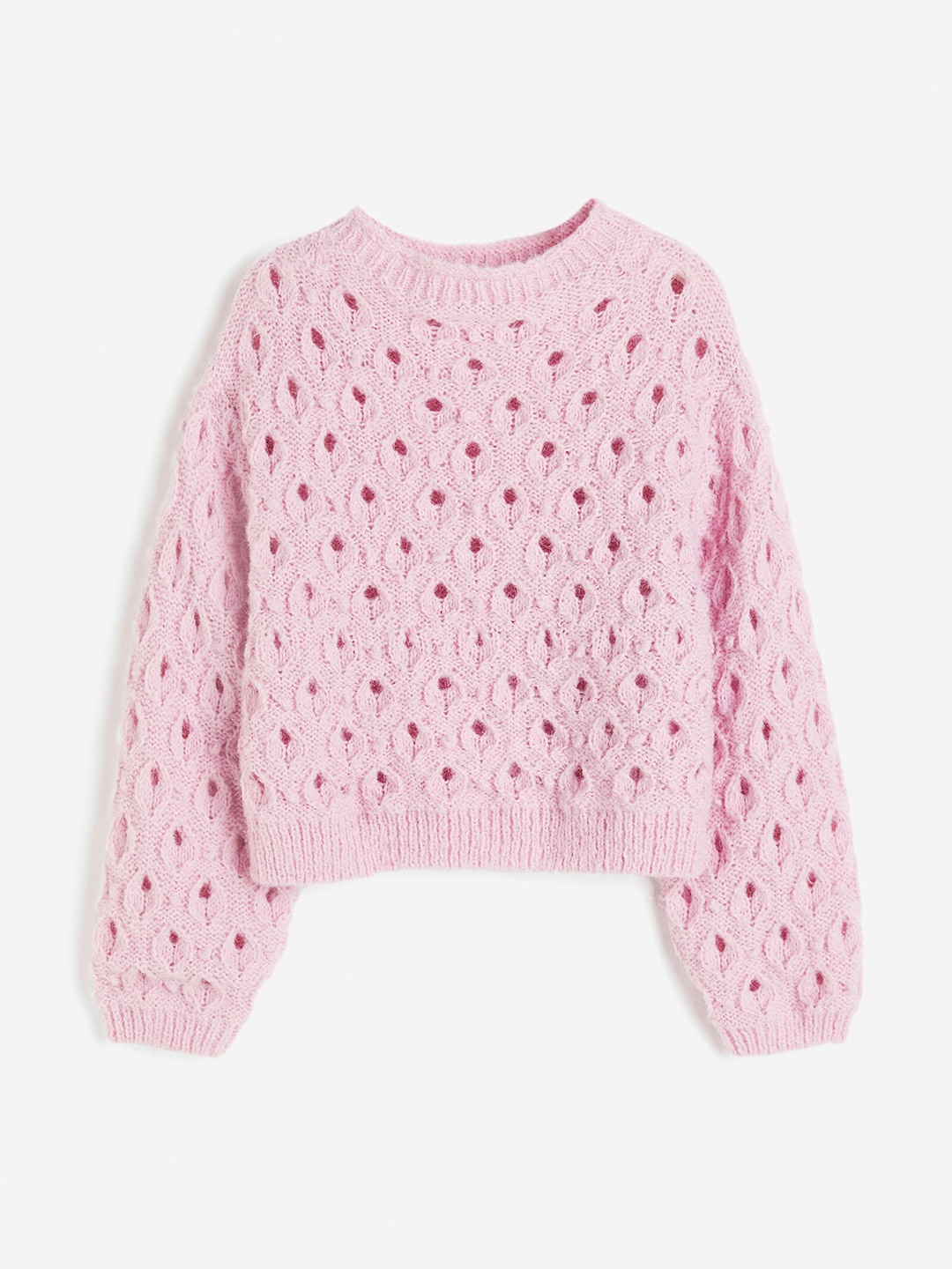 

H&M Women Hole-Knit Jumper, Pink