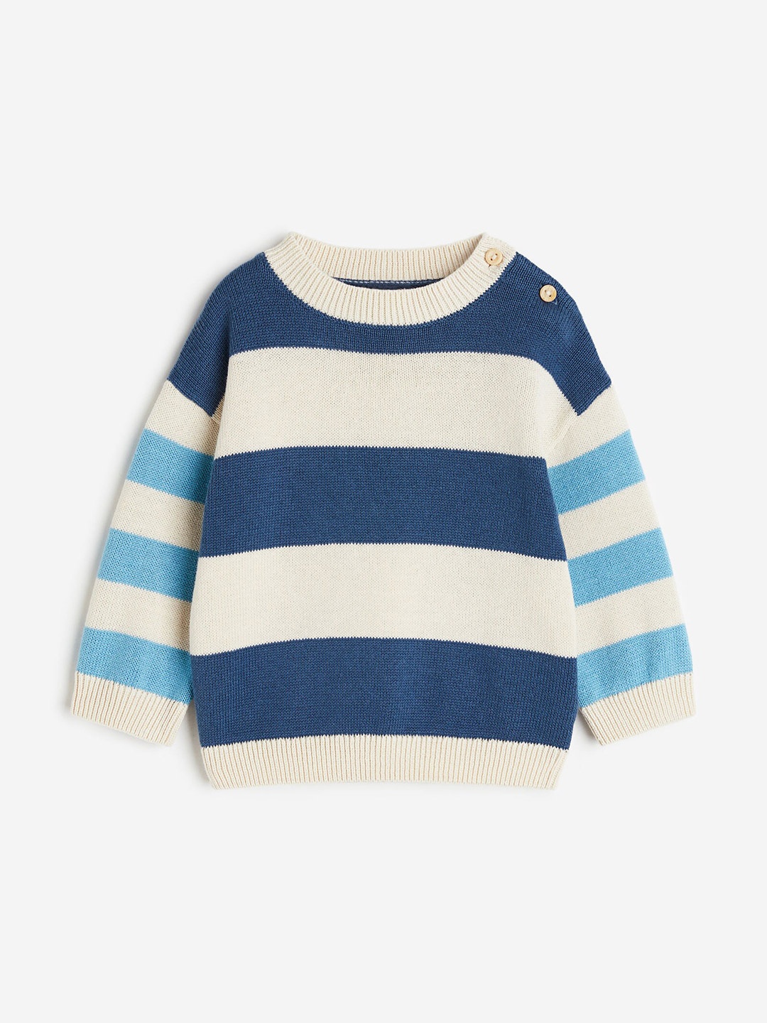 

H&M Boys Pure Cotton Knitted Jumper, Blue