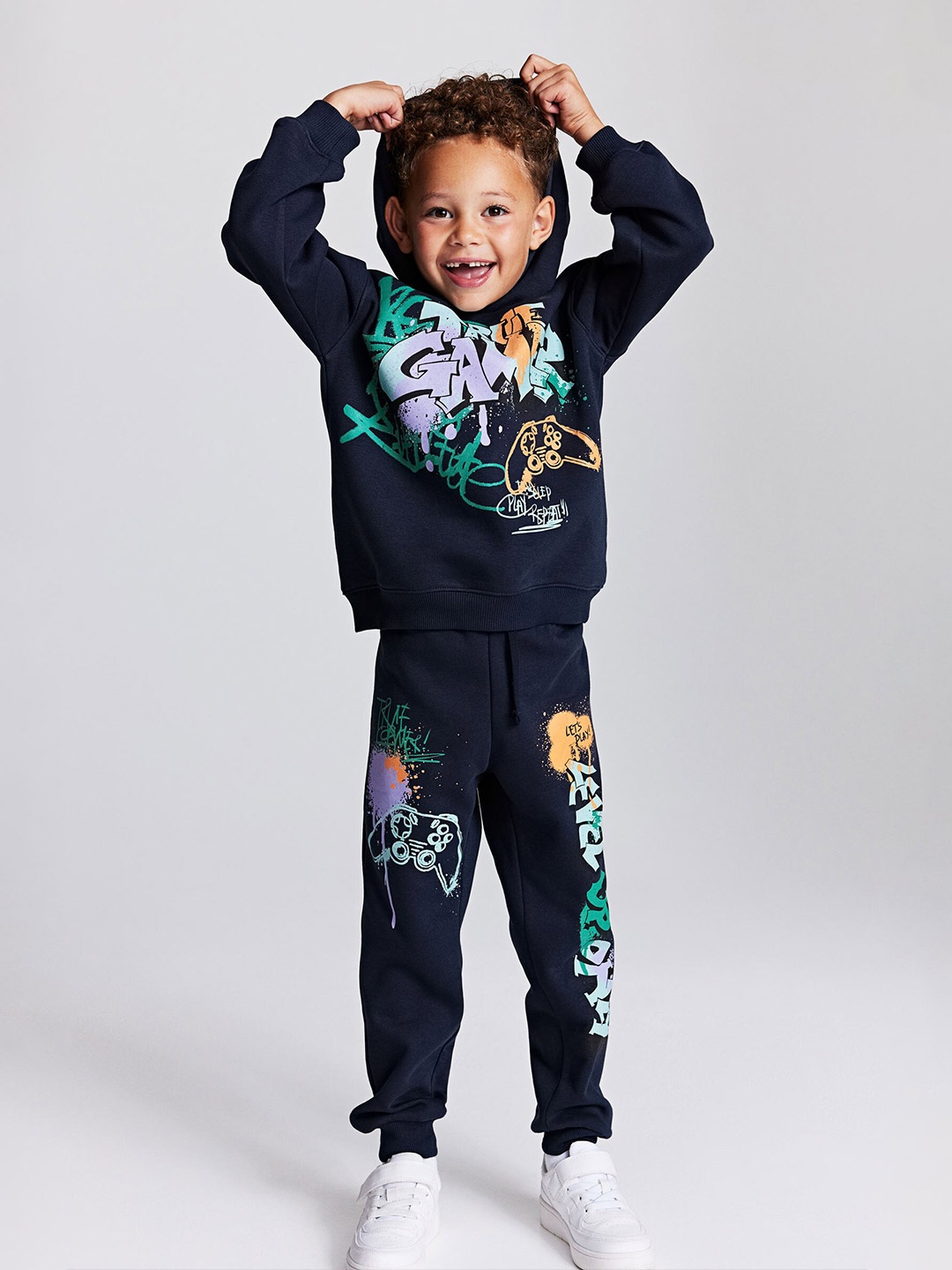 

H&M Boys 2-Piece Sweatshirt Set, Navy blue