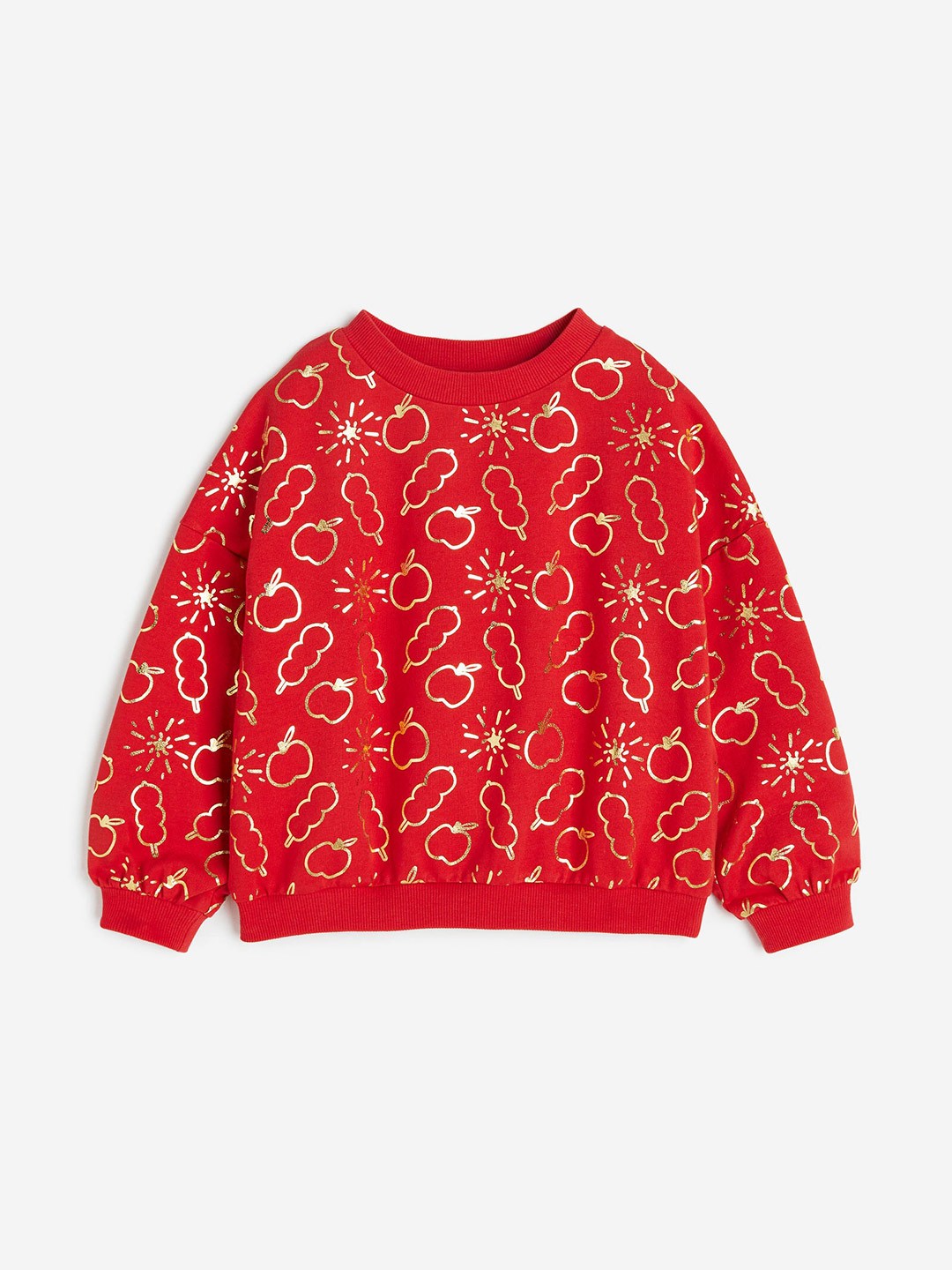 

H&M Boys Pure Cotton Patterned Sweatshirt, Red