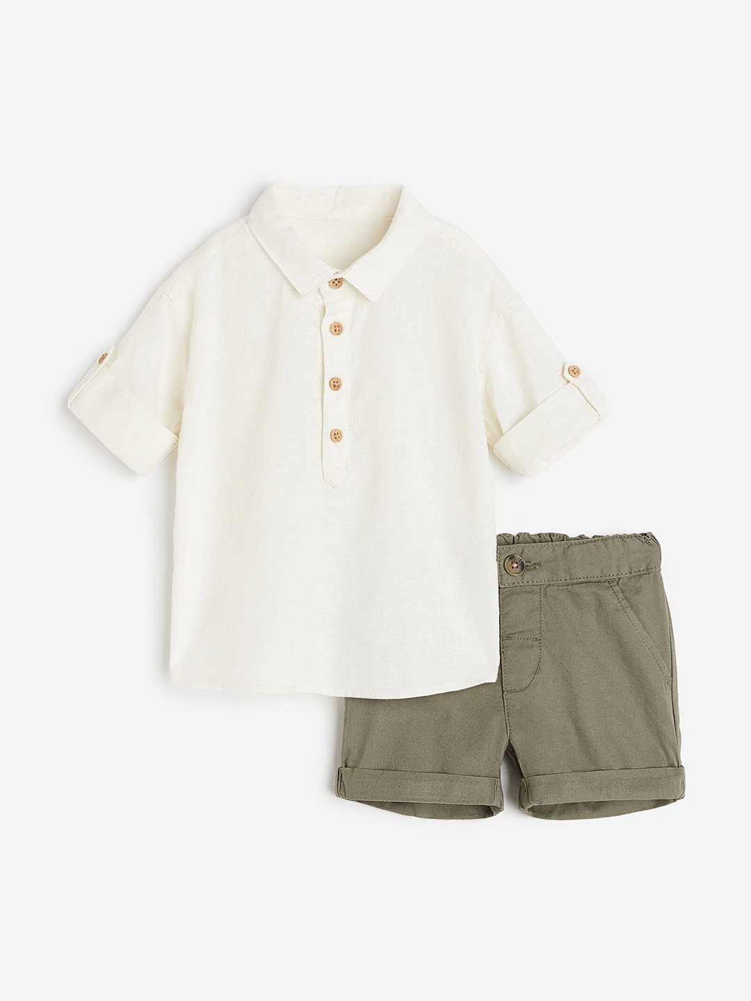 

H&M Boys 2-Piece Pure Cotton Set, White