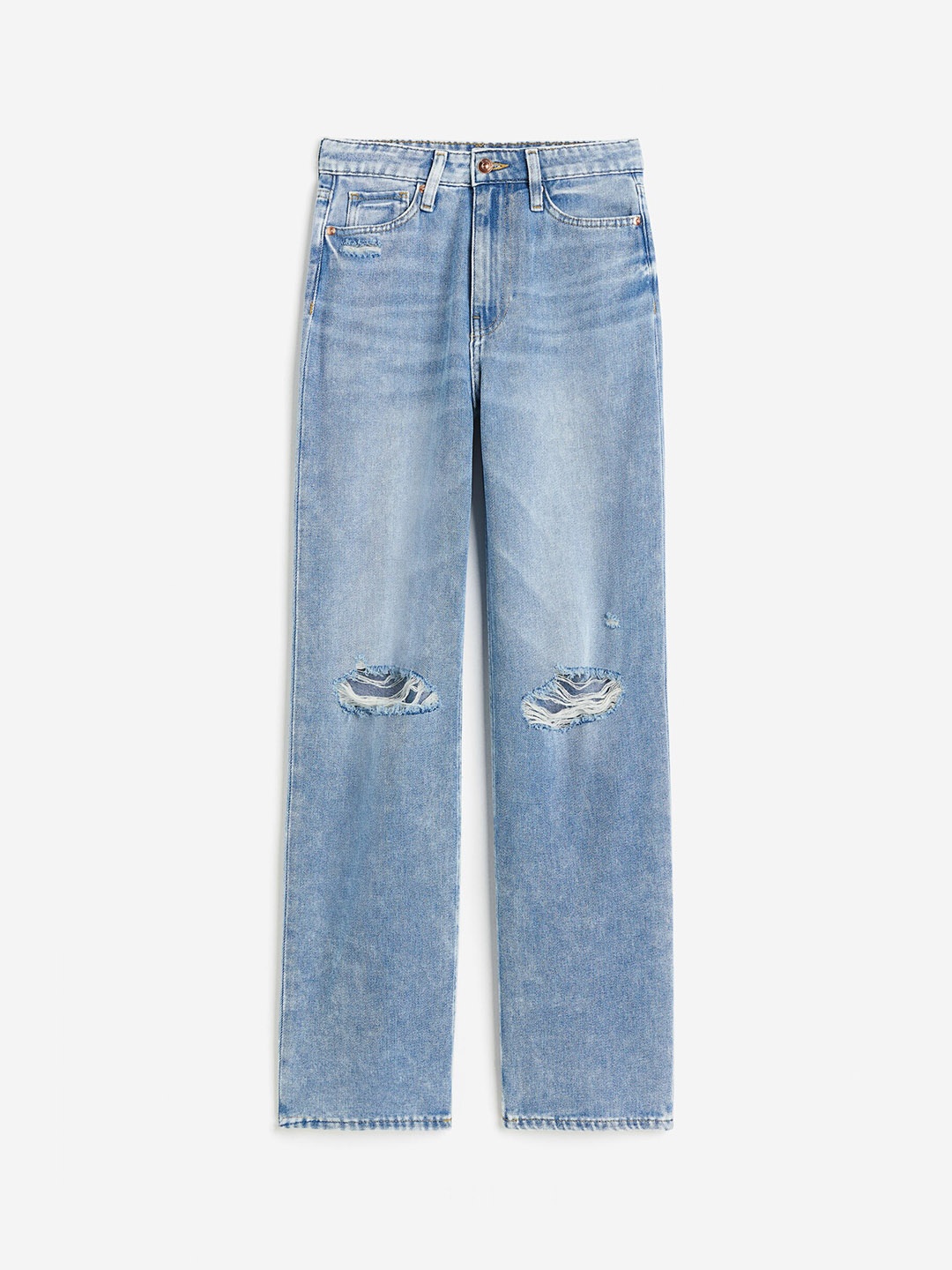 

H&M Women Straight High Jeans, Blue