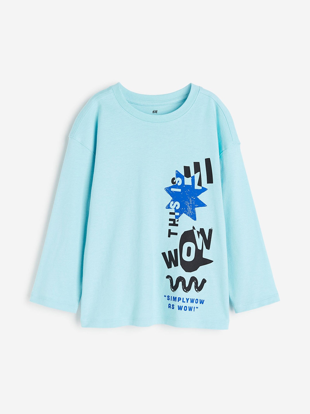 

H&M Boys Long-Sleeved T-Shirt, Turquoise blue