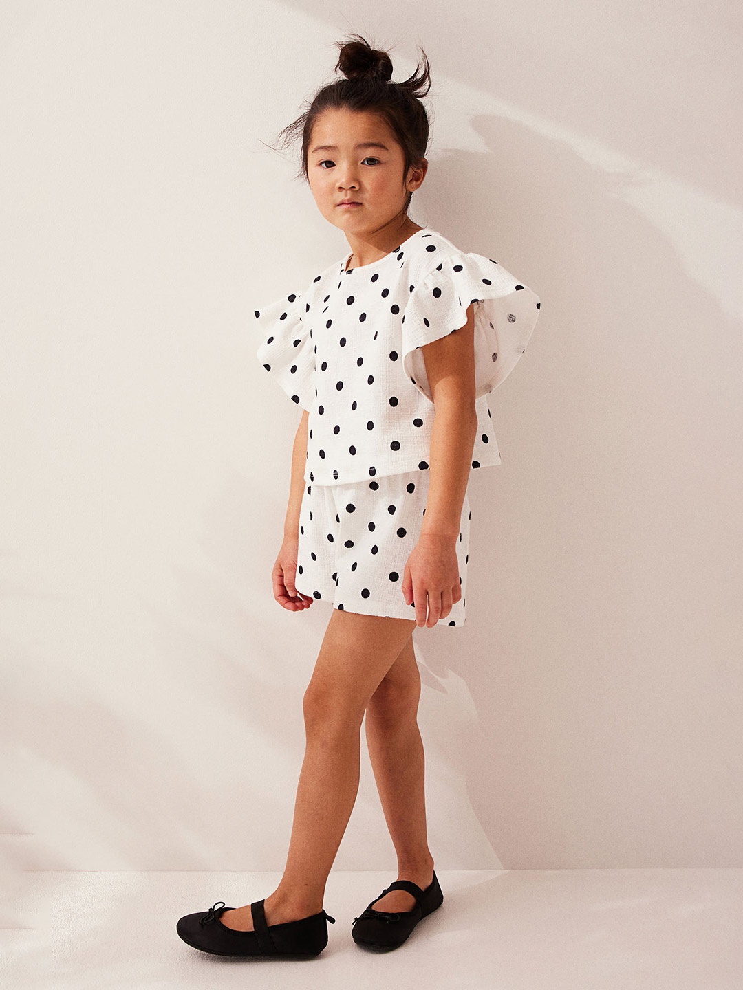 

H&M Girls 2-Piece Crinkled Jersey Set, White