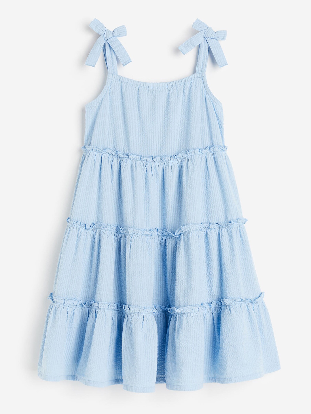 

H&M Girls Pure Cotton Seersucker Dress, Blue