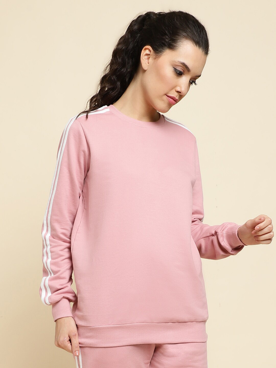 

UnaOne Round Neck Pure Cotton Sweatshirt, Pink