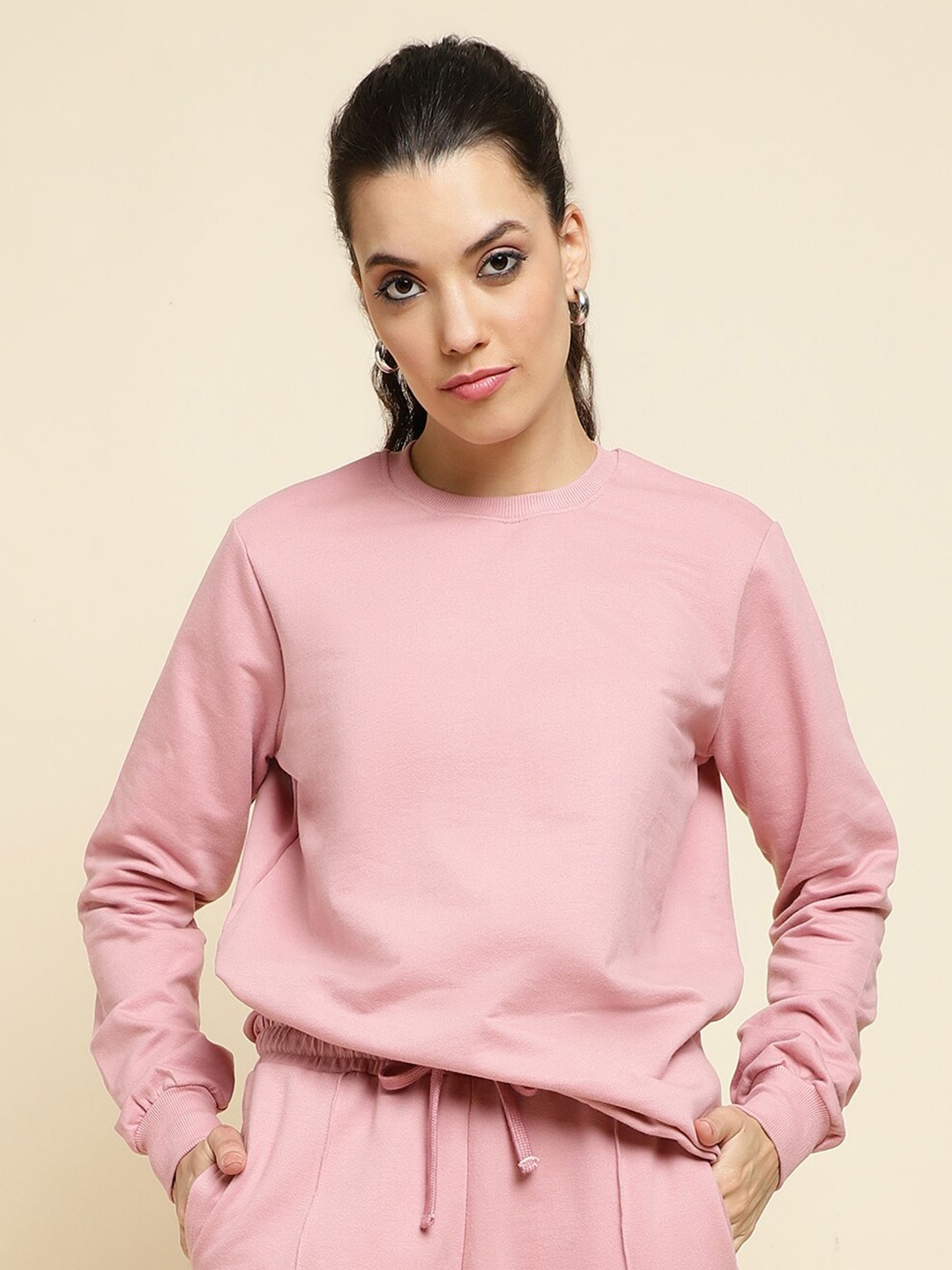 

UnaOne Round Neck Pure Cotton Sweatshirt, Pink
