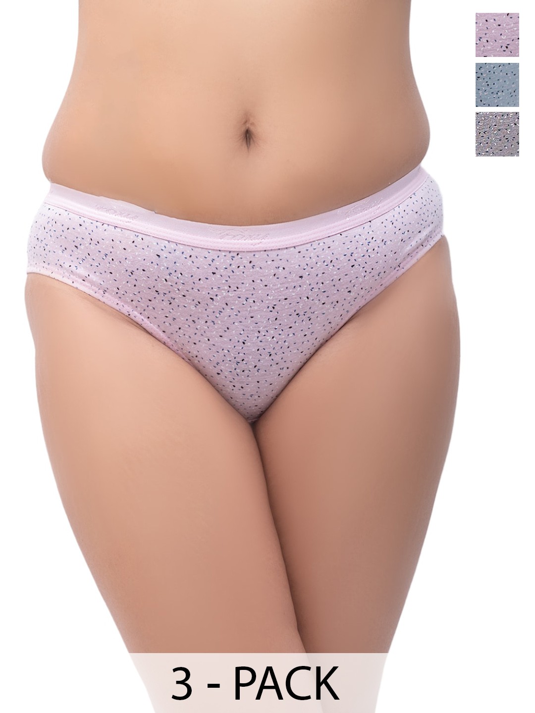 

Foxy Pack Of 3 Assorted Printed Pure Cotton Anti-Odour Basic Briefs
