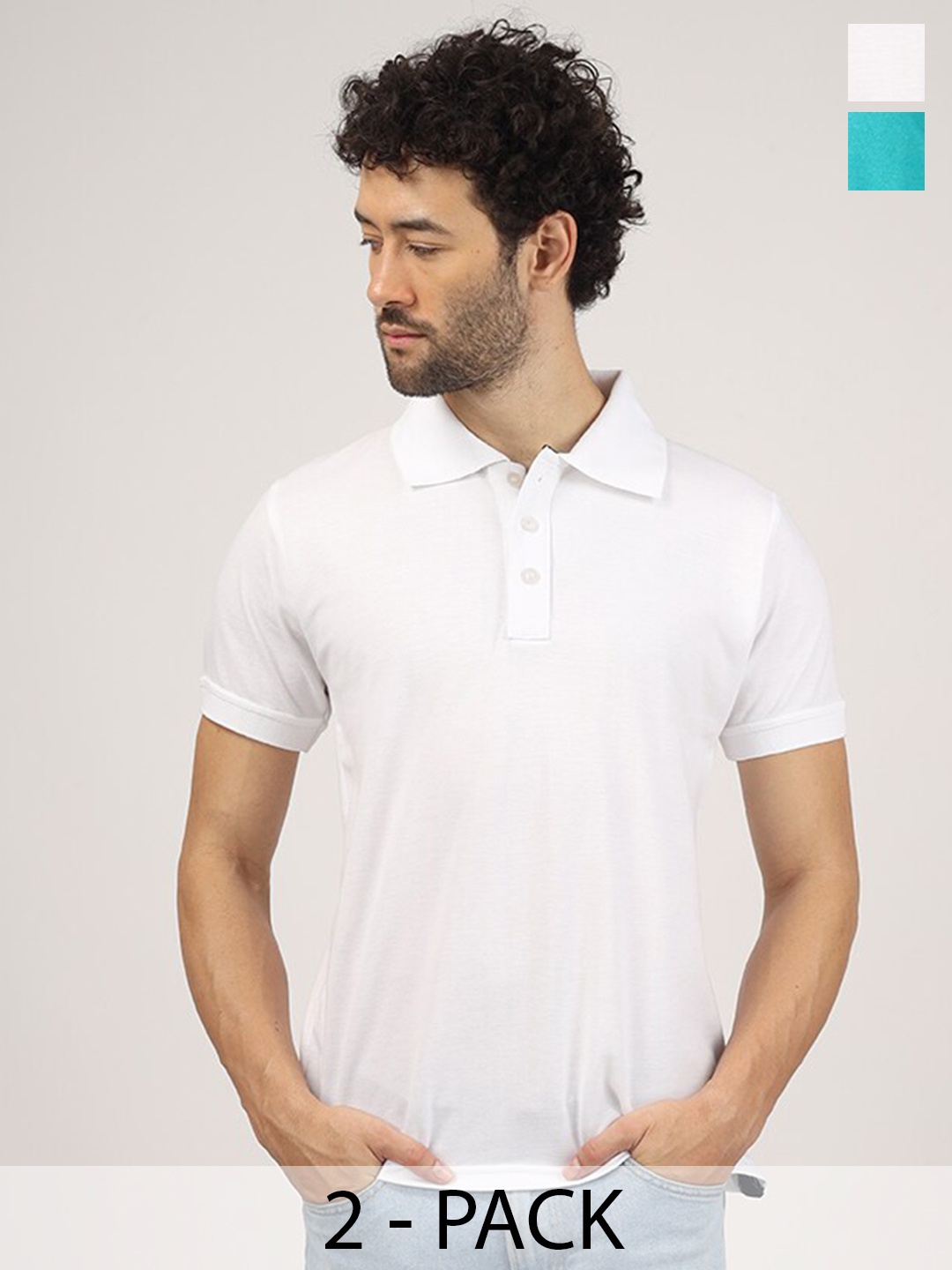 

Greylongg Richard Paadler Pack of 2 Polo Collar T-Shirts, White