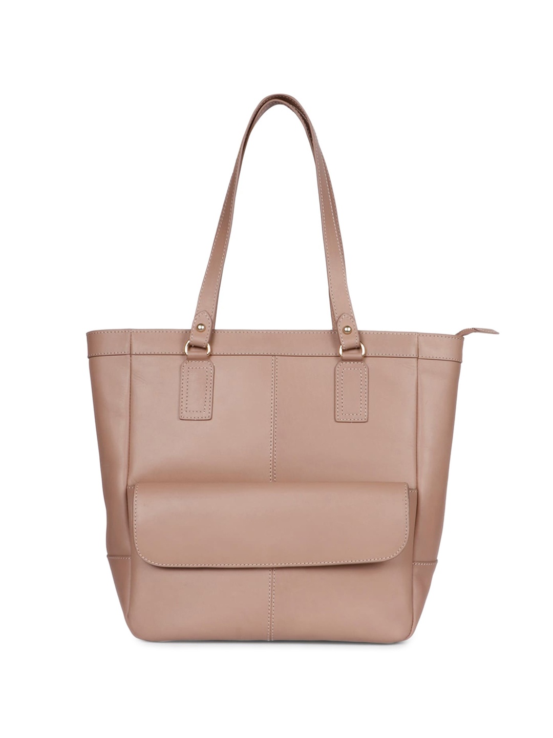 

Favore Structured Leather Handheld Bag, Peach