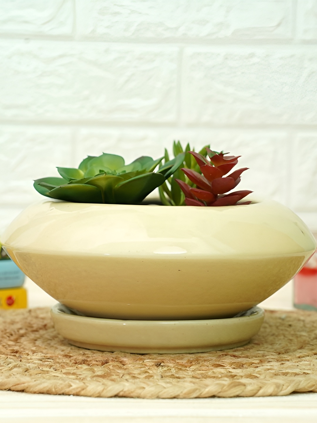 

GOLD DUST Yellow Ceramic Glossy Finish Planter