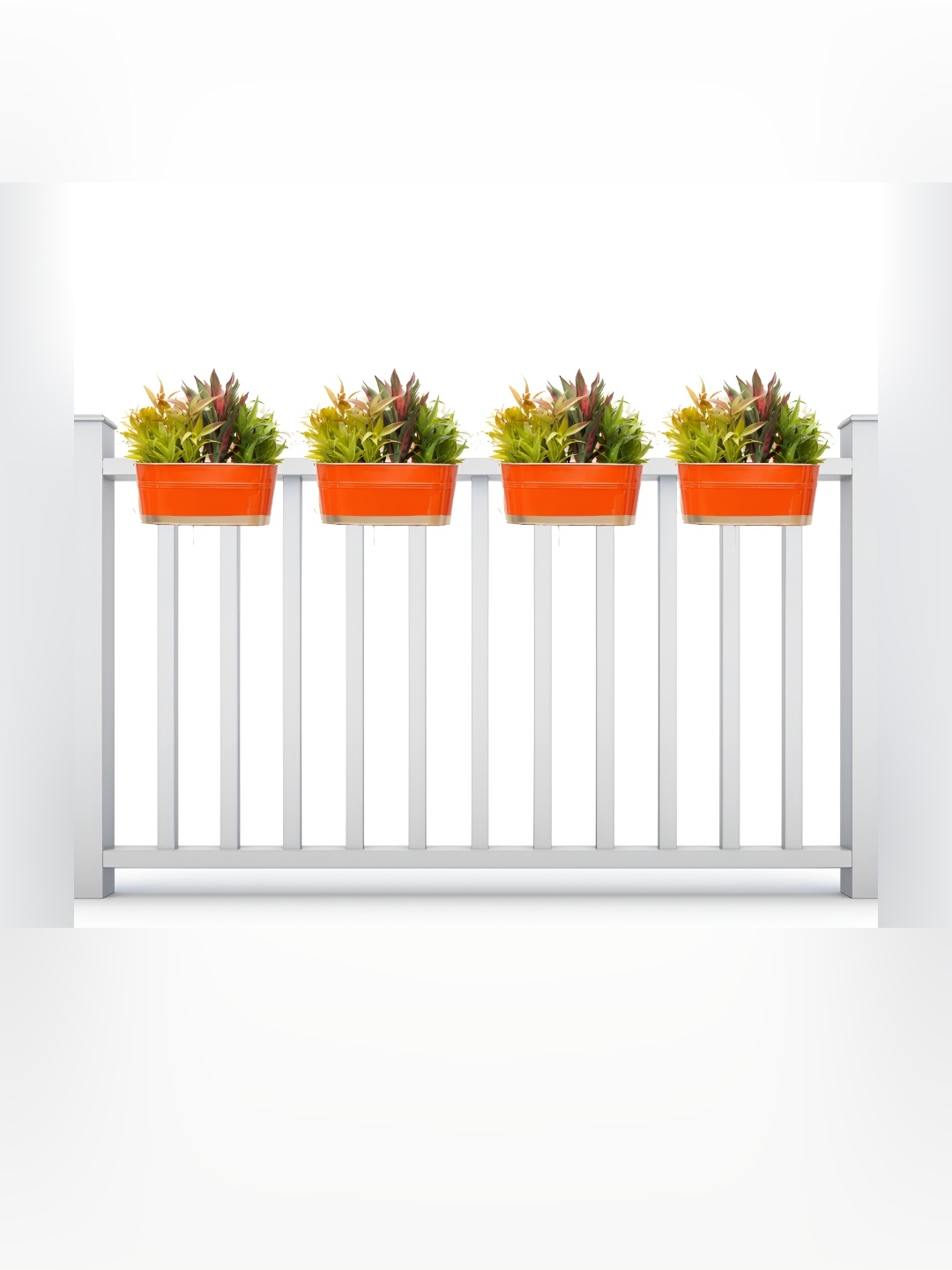 

GOLD DUST Orange 4 Pieces Metal Planters