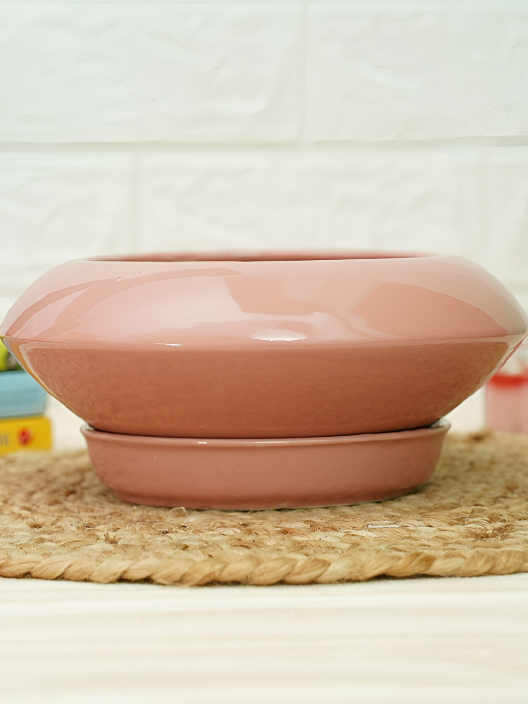 

GOLD DUST Pink Ceramic Disc Pot