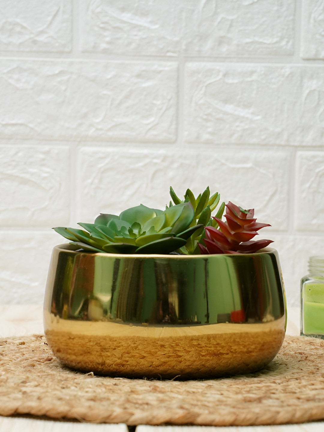 

GOLD DUST Gold Toned Metal Planter