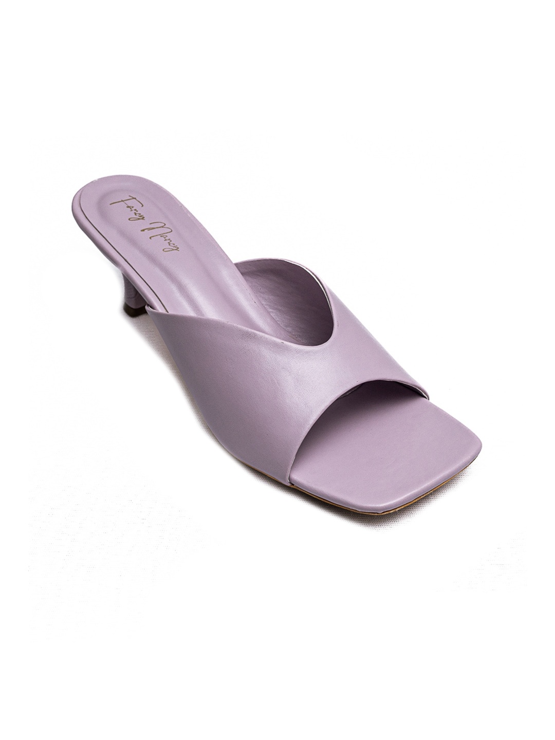 

Dapper Feet-Fancy Nancy Square Toe Kitten Heels, Purple